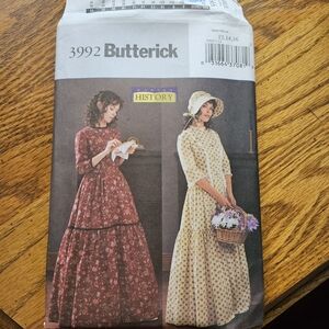 Butterick Women's Floor Length Dress Costume Pioneer Prairie Size 12 14 16